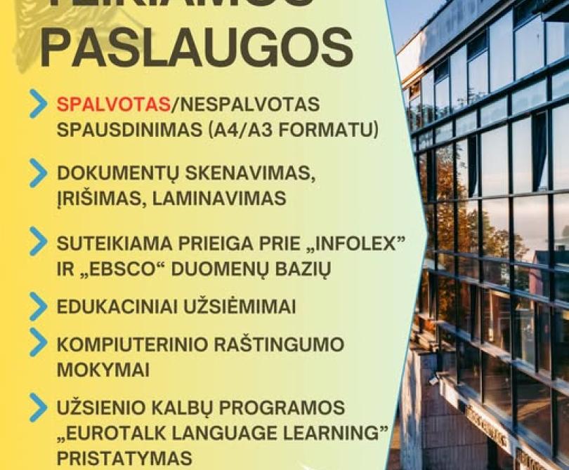 Bibliotekoje teikiamos paslaugos