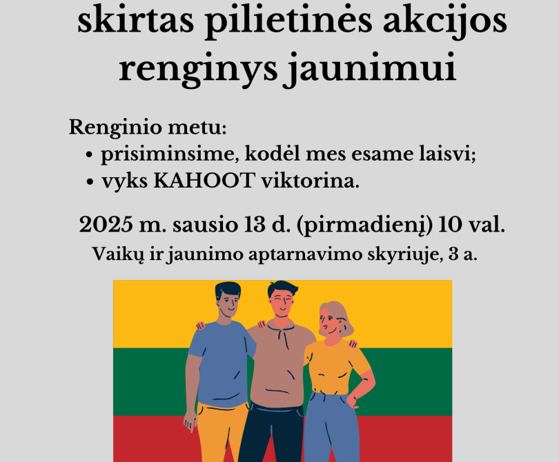 Pilietinės akcijos renginys jaunimui